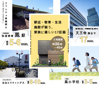 【ファンジュ堺鳳駅Ⅱ】堺鳳エリアに駅・小学校や商業施設が徒歩圏内に揃う、17区画の街が誕生!
いよいよ資料請求・来場予約(11/29~)受付開始!
