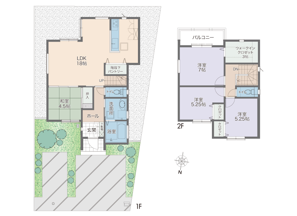 ガーデニングも愉しめるゆとりの敷地 明るい南側リビングの家 フジ住宅の見学できるモデルハウス 堺 南大阪 和歌山の新築一戸建て 分譲一戸建て