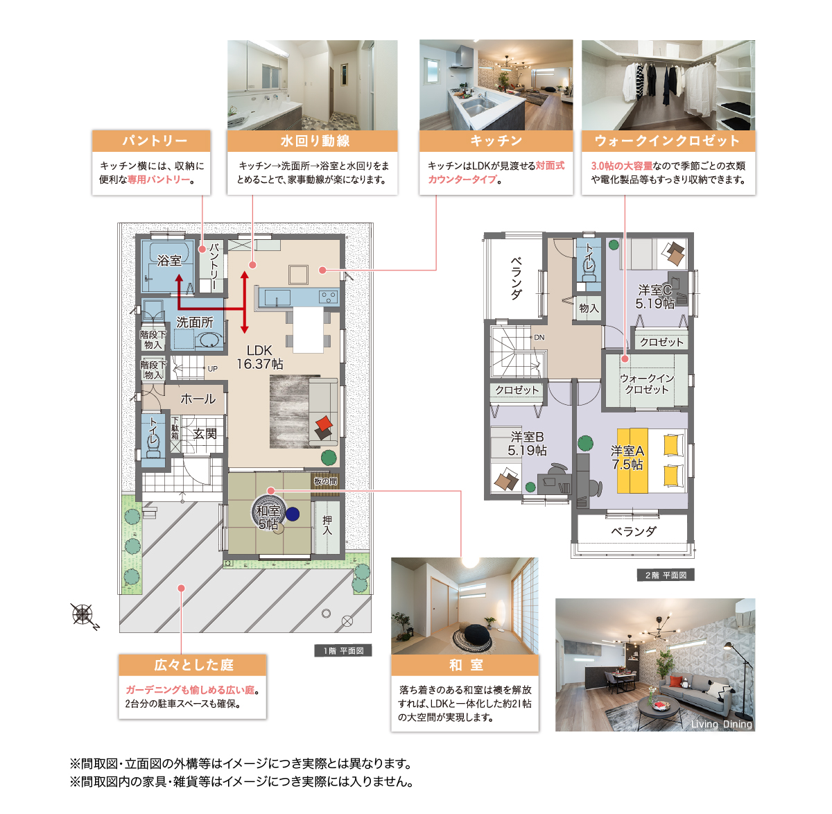 広いウォークインクロゼット キッチンパントリー など各所に収納が充実した家 フジ住宅の見学できるモデルハウス 堺 南大阪 和歌山の新築一戸建て 分譲一戸建て